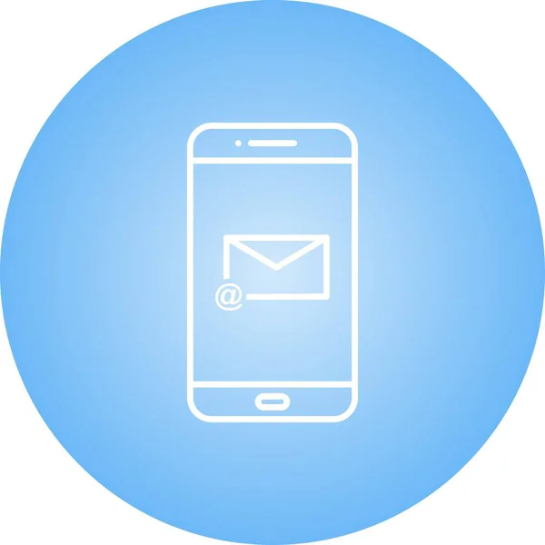 Mail Unique App Vector Line Icon — Image vectorielle