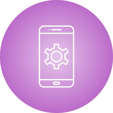 Eşsiz Ayarlar Vektör Satır Simgesi