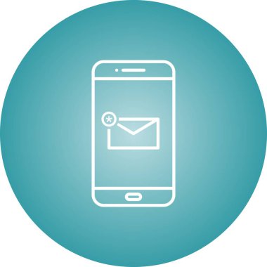 Eşsiz Yeni İletiler Vektör Satır Simgesi