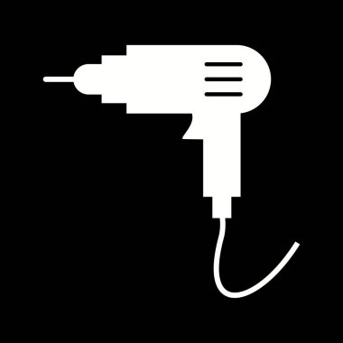 Benzersiz Matkap Makinesi Glyph Vektör Simgesi