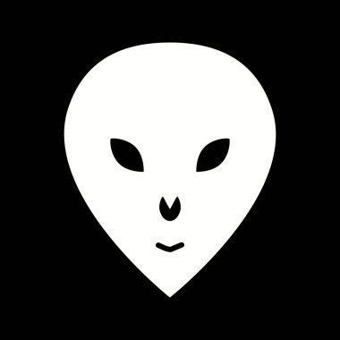 Eşsiz Uzaylı Yüz Vektör Kabartma Simgesi