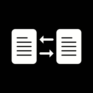 Eşsiz Dosya Aktarım Vektörü Glyph Simgesi