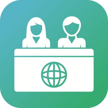 Haber Masasındaki Eşsiz Sunucular Vektör Sembolü Simgesi