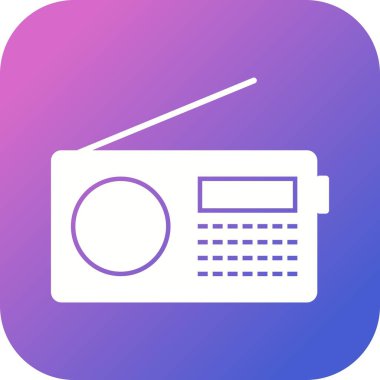 Benzersiz Radyo Seti Vektör Kabartma Simgesi