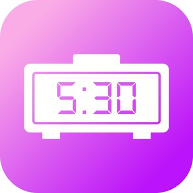 Benzersiz Dijital Saat Glifi Vektör Simgesi