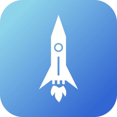 Benzersiz Roket Vektör Kabartma Simgesi