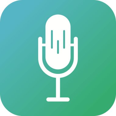 Benzersiz Mic Vektör Kabartma Simgesi