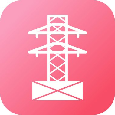 Eşsiz Elektrik Kulesi Vektör Kabartma Simgesi