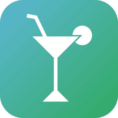 Eşsiz Kokteyl Cam Vektör Sembolü Simgesi