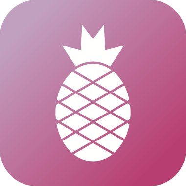 Benzersiz Ananas Vektör Kabartma Simgesi