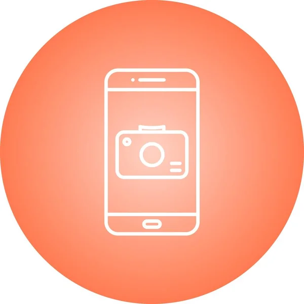 Unikalna Aplikacja Camera Vector Line Icon — Wektor stockowy