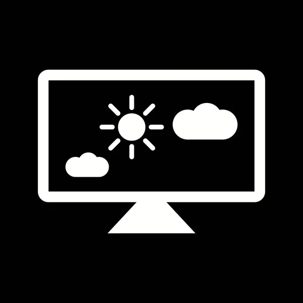 Meteo Unico Sulle Notizie Vettore Glyph Icona — Vettoriale Stock