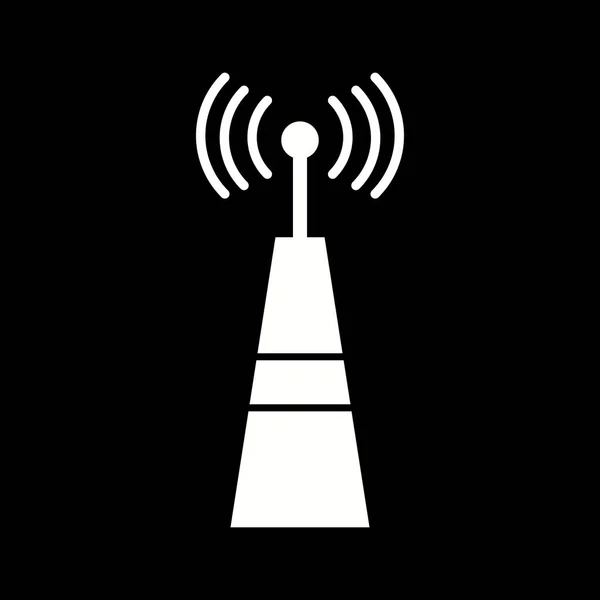 Jedinečná Ikona Signální Věže Glyph Icon — Stockový vektor