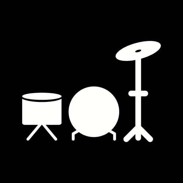 Jedinečná Ikona Vektoru Bubnů Glyph — Stockový vektor