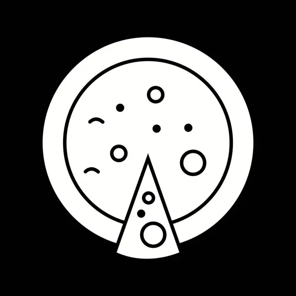 Glyphe Vectoriel Pizza Unique Icône — Image vectorielle