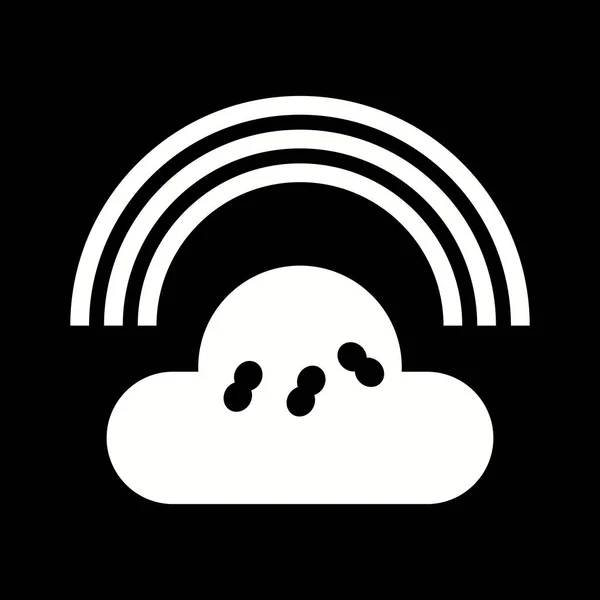 Arc Ciel Glyphe Vecteur Unique Icône — Image vectorielle