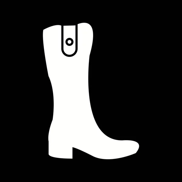 Único Long Boot Vector Glyph Icono — Archivo Imágenes Vectoriales