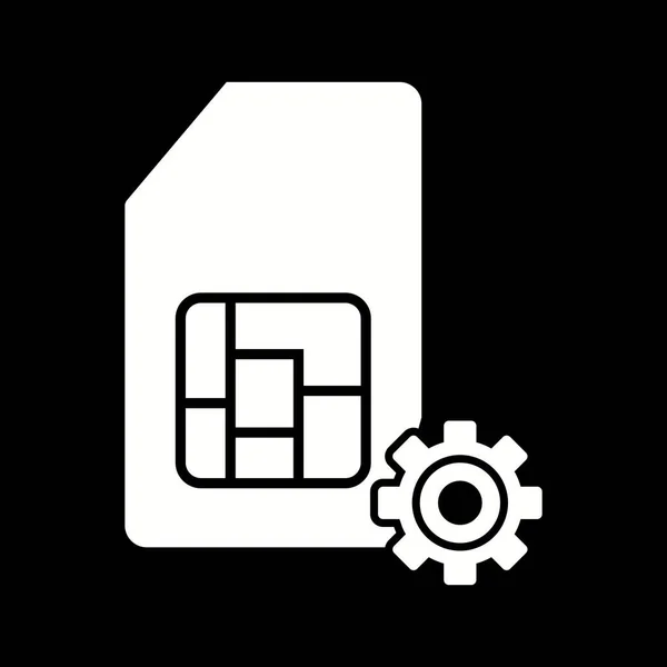 Único Sim Management Vector Glyph Icon — Vetor de Stock