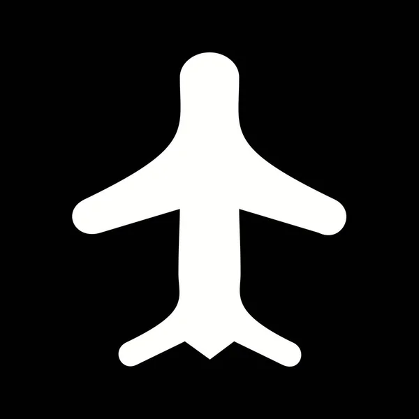 Icono Único Del Glifo Del Vector Del Modo Del Avión — Archivo Imágenes Vectoriales