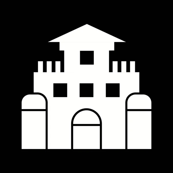 Único Castelo Areia Vector Glyph Icon —  Vetores de Stock