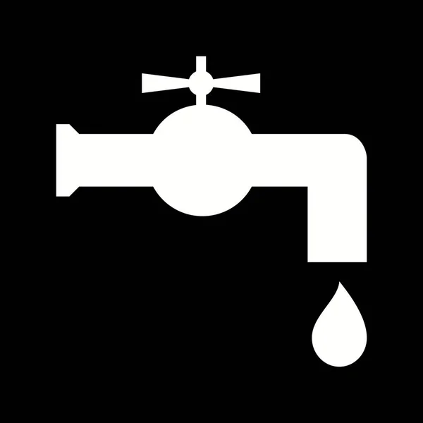 Einzigartiges Wasserhahn Vektor Glyphen Symbol — Stockvektor