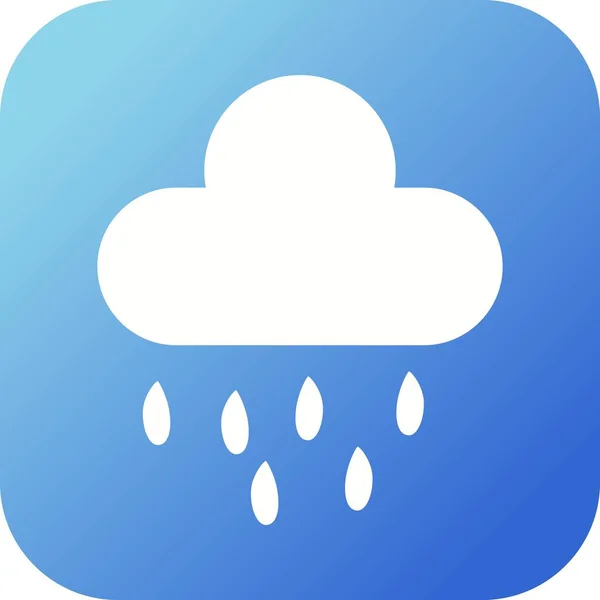 Unique Raining Vector Glyph Icon — Stock Vector