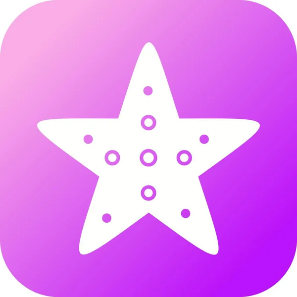 Único Estrella Mar Vector Glifo Icono — Vector de stock