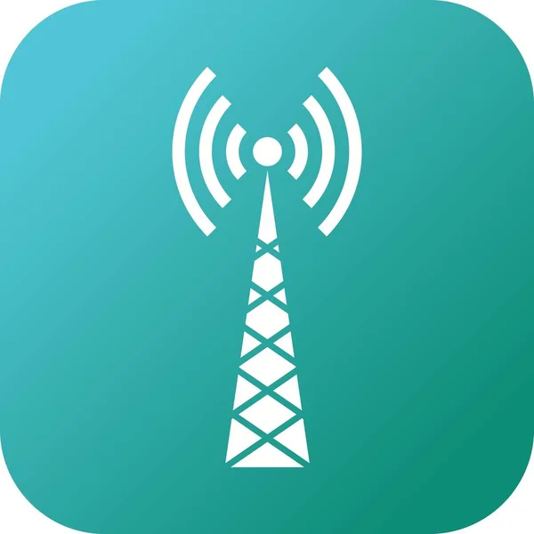 Унікальна Телекомунікаційна Вежа Векторна Ікона Гліф — стоковий вектор