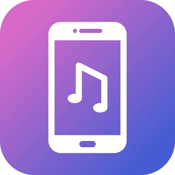 Unique Music App Vector Glyph Ícone — Vetor de Stock