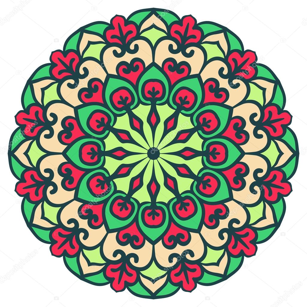 Mandala. Vector Ethnic Oriental Circle Ornament. 