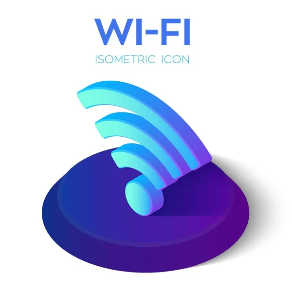 Icona isometrica Wi-Fi. Segno Wi-Fi isometrico 3D. Creato per dispositivi mobili, Web, arredamento, prodotti di stampa, applicazione. Perfetto per web design, banner e presentazione. Illustrazione vettoriale. — Vettoriale Stock