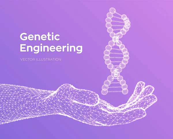 Dna dizisi elde. Tel kafes DNA molekülleri mesh yapı. DNA kodu editable şablon. Bilim ve Teknoloji kavramı. Vektör çizimi.