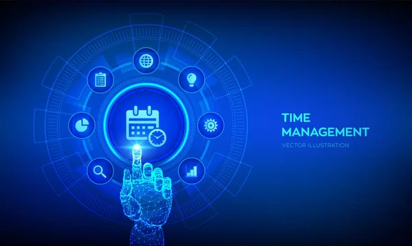 Planejamento Conceito Gerenciamento Tempo Organização Tempo Trabalho Eficiência Gerenciamento Projetos — Vetor de Stock