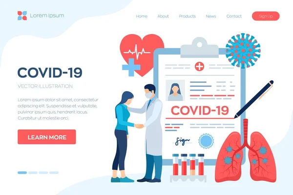 Medische Diagnose Coronavirus 2019 Ncov Medisch Concept Van Covid Dokter — Stockvector