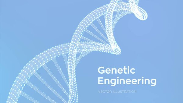 Последовательность. Молекулы вифрейма структурируют сетку ДНК. Редактируемый шаблон кода ДНК. Концепция науки и техники. Векторная иллюстрация
