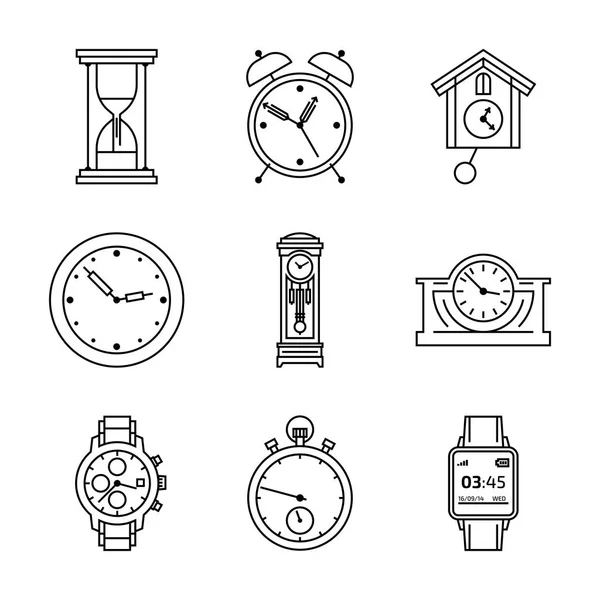 Iconos del reloj del vector Ilustración De Stock