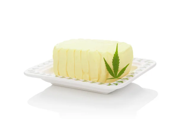 Delicious marijuana butter. — Stock Photo, Image