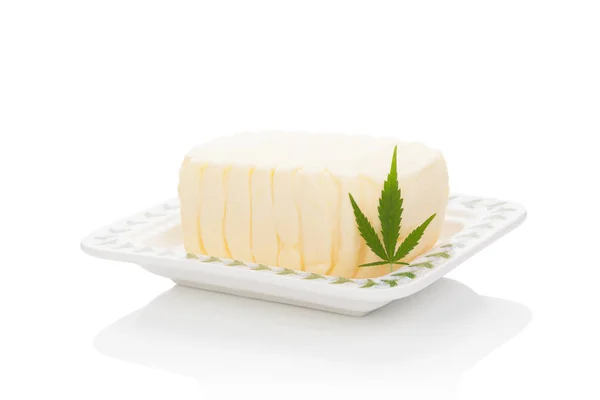 Delicious marijuana butter. — Stock Photo, Image