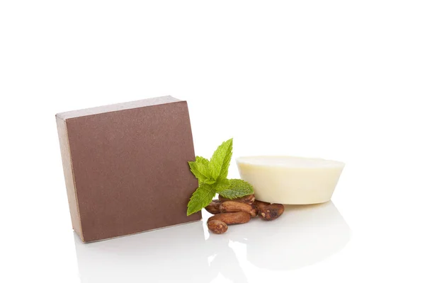 Kakaová masáž mýdlo. Přírodní kosmetika. — Stock fotografie