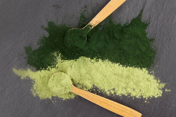 Clorella y espirulina . — Foto de Stock