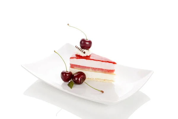 Läcker sweet cherry cake — Stockfoto