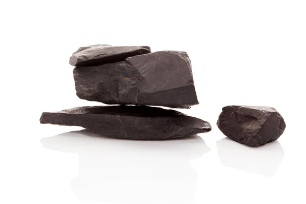 İzole Shungite taşlar. — Stok fotoğraf