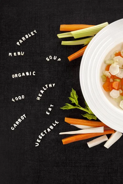 アルファベットの野菜スープ — ストック写真
