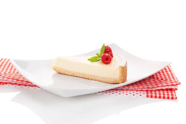 Cheesecake with Raspberries. — Stock Photo, Image