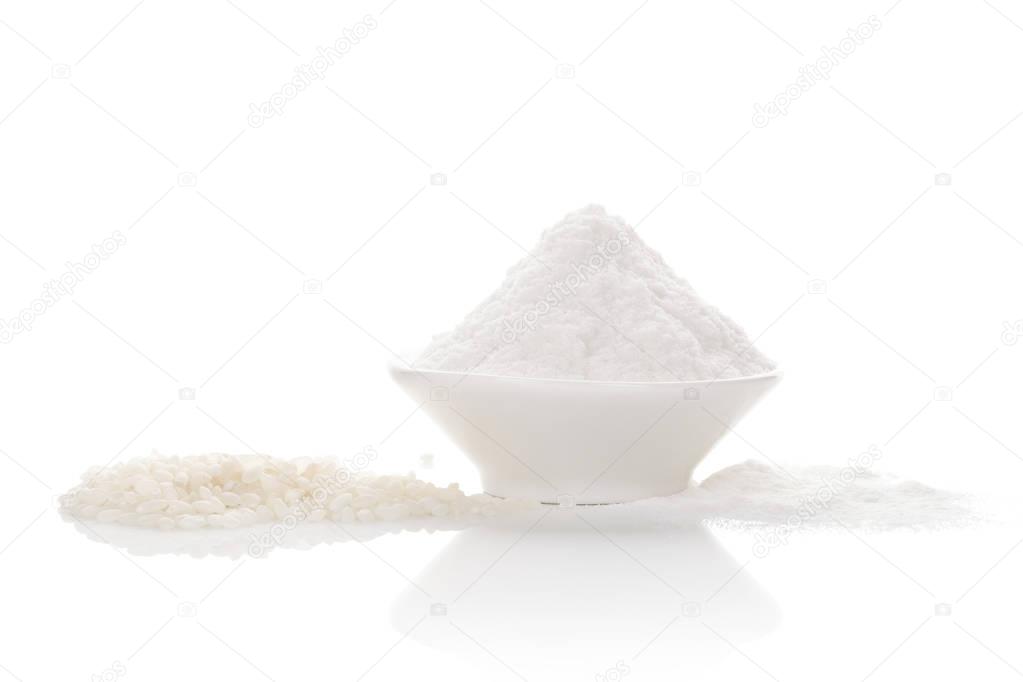 Rice flour and rice.