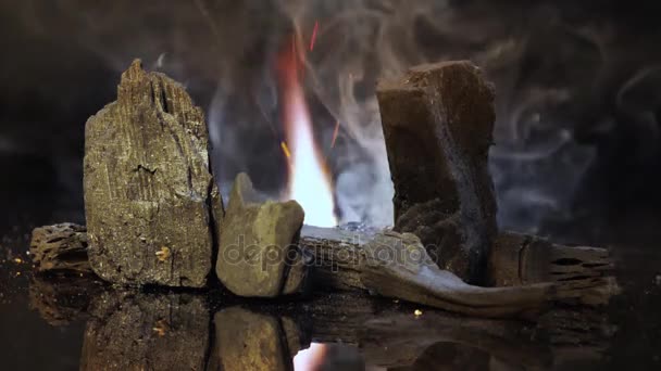 Experiência Combustão Química Fogo Fumo Explosão Auto Ignição Reação Alta — Vídeo de Stock