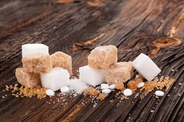 Various types of sugar — Stock Photo, Image