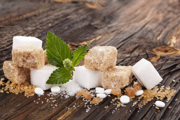 Various types of sugar.