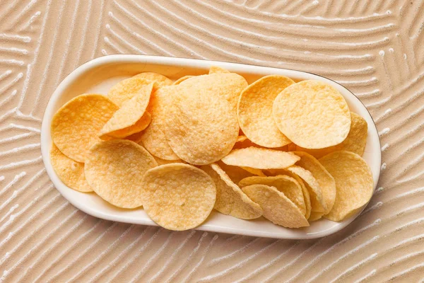 Gluten-free lightly salted chickpea chips. — Stock Photo, Image