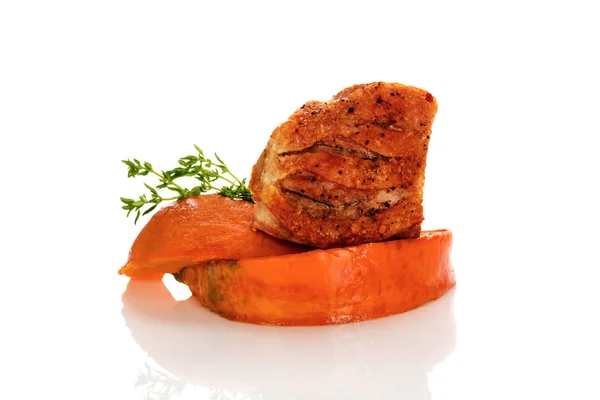 Anatra arrosto con pumkin hokkaido . — Foto Stock